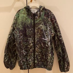 Print All Over Me light windbreaker with Green Plants Design